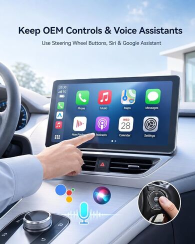 Wireless CarPlay Adapter USB C, Compact Android Auto Dongle | Direct USB-C plug-in converts factory wired CarPlay and Android Auto to wireless with 5GHz WiFi and auto reconnect. in Saudi Arabia