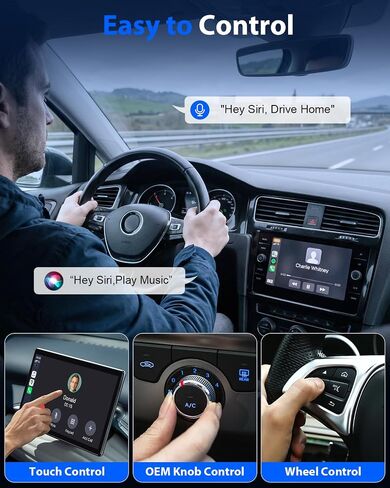 Ultra Mini Circular Wireless CarPlay & Android Auto Adapter, 3-5s Fast Auto Reconnect, Aluminum Alloy Vent Design, 2-in-1 CarPlay Wireless Adapter for iOS & Android with USB A/C Port in Saudi Arabia
