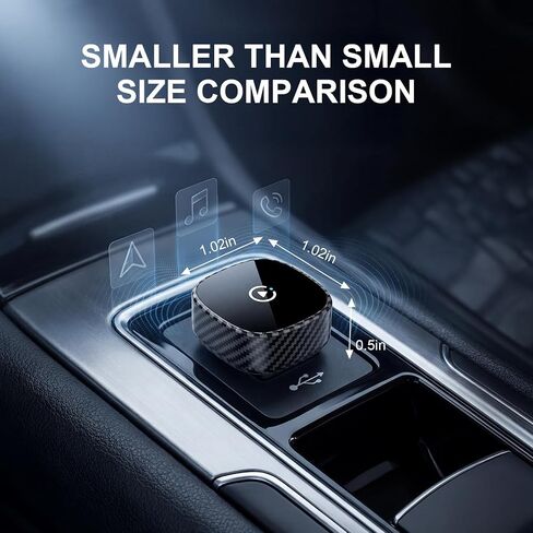 Wireless CarPlay Adapter for Apple iPhone & Android Auto 2026 Upgrade | Bluetooth & Wi-Fi, Plug & Play, 3X Fast Auto-Reconnect, No Latency, Convert Wired to Wireless Car Play Adapter (Black) in Kuwait