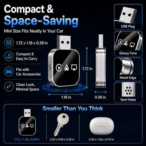 Car Accessories Screen Mirroring Adapter Auto Link Pro Carplay Movie Player 2026 TV for Apple Wireless Watch Bluetooth with iPhone Cute Gadgets Cool Electronics Automotive Video Drive in Saudi Arabia