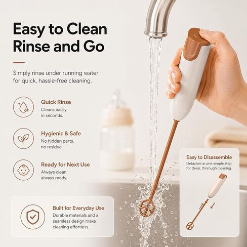 Handheld Electric Baby Formula Mixer with 2 Stirring Sticks, Battery Operated Bottle Mixer, Portable Low-Speed Stirrer for Baby Bottles, Formula, Protein Powder, Coffee, Home, Travel and Office Use in Saudi Arabia