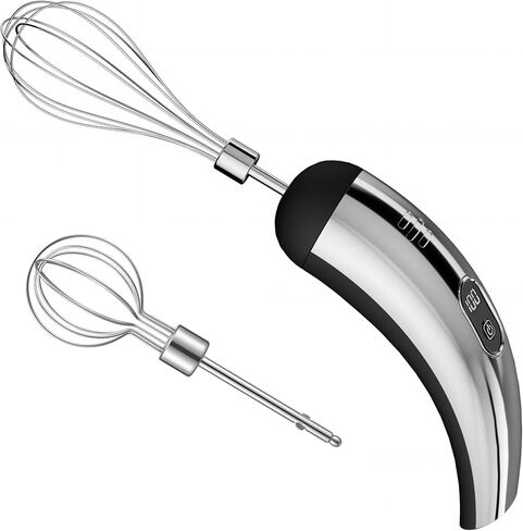 Mini Cordless Hand Mixer, 5-Speed Electric Whisk with Digital Display, USB-C Rechargeable & Silent, Portable for Drinks, Breakfast & Baking(Black) in Saudi Arabia