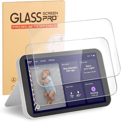 Tiga 2 Pack Tempered Glass Screen Protector Compatible with Nanit 8" Display Screen, 9H Hardness HD Clear Protective Film, Scratch Resistant Touch Sensitive Cover for Baby Monitor Screen in Saudi Arabia