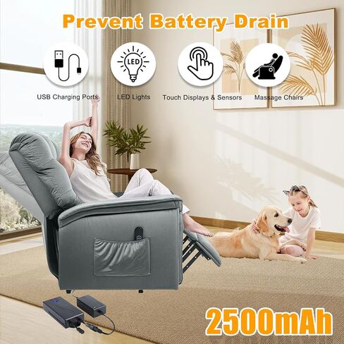 Universal Battery Pack for Reclining Furniture, 2500mAh Wireless Batteries for Reclining Furniture with 2 Pin, Rechargeable for Electric Recliner,Sofa,Couch,Lift Chair in Saudi Arabia