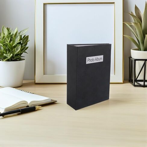 Slot Insert Photo Album Binder for Pictures and Postcards | Black Paper and Plastic Build, Easy-access Pages, Elegant Timeless Cover, Suited for Collectors in Saudi Arabia