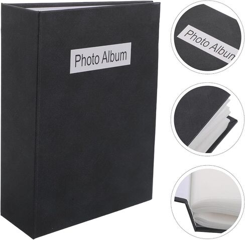 Slot Insert Photo Album Binder for Pictures and Postcards | Black Paper and Plastic Build, Easy-access Pages, Elegant Timeless Cover, Suited for Collectors in Saudi Arabia
