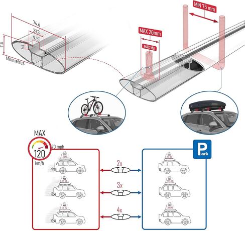 Compatible with Kia Sedona (VQ) 2006-2014 Car Roof Rack Cross Bar FLY Model GREY in Saudi Arabia