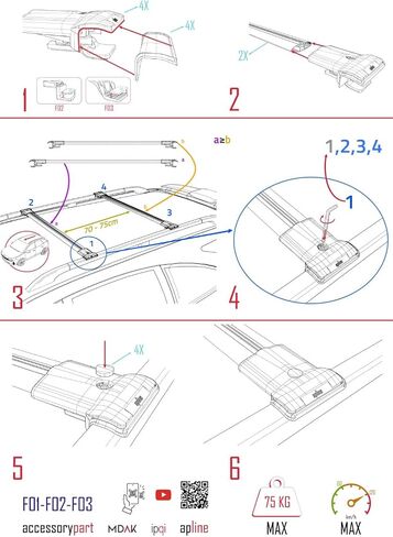 Compatible with Kia Sedona (VQ) 2006-2014 Car Roof Rack Cross Bar FLY Model GREY in Saudi Arabia