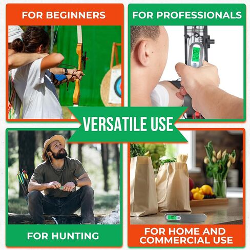 Digital Bow Scale for Draw Weight - 110LBS/50KG Recurve/Compound Bow Draw Weight Scale Handheld with LCD Display, 6 Measuring Units, High Precision Sensor - Easy to Use for Beginners & Professionals in Saudi Arabia