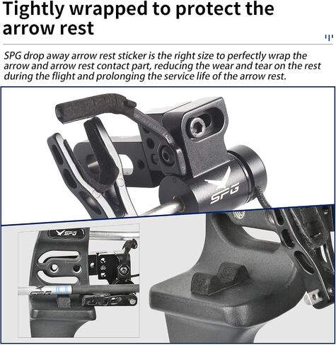 SPG Felt for Arrow Rest - 2 Set Archery Arrow Rest Felt Tapes with 2 Arrow Holder Pads Adhesive Drop Away Arrow Rest Felt Sticker for Compound Bow Arrow Rest in Kuwait