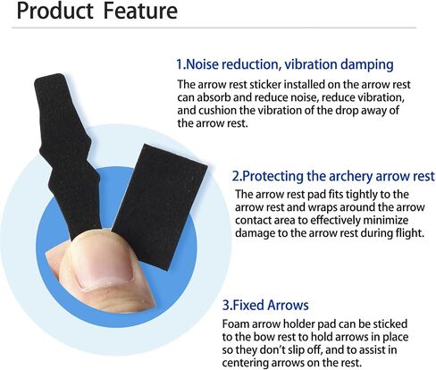 SPG Felt for Arrow Rest - 2 Set Archery Arrow Rest Felt Tapes with 2 Arrow Holder Pads Adhesive Drop Away Arrow Rest Felt Sticker for Compound Bow Arrow Rest in Kuwait