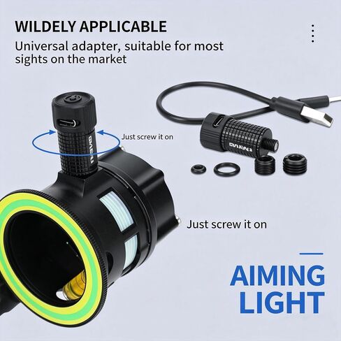 Rechargeable Archery Compound Bow Sight Light, 3 Brightness Levels | Bow maintenance Accessories Ensures Compound Bow Sight Light Performance for archery hunting practice in Saudi Arabia