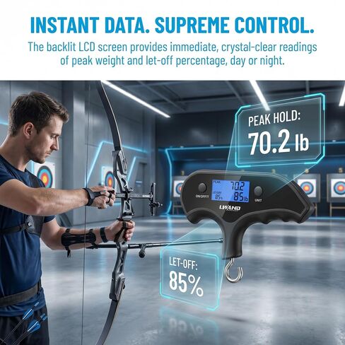 Archery Compound Bow Scale, Max 110lbs/50kg | Portable Digital Archery Compound Bow Scale, Accurate Up to 110lbs/50kg, Ideal for Hunters & Archers Practice in Saudi Arabia