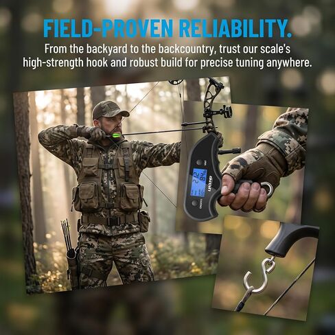 Archery Compound Bow Scale, Max 110lbs/50kg | Portable Digital Archery Compound Bow Scale, Accurate Up to 110lbs/50kg, Ideal for Hunters & Archers Practice in Saudi Arabia