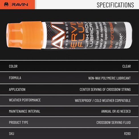RAVIN Polymeric Crossbow String Serving Fluid | Eight Gram Squeeze Bottle Liquid - Non Wax Polymeric Formulation - Extends Center Serving Lifecycle in Saudi Arabia
