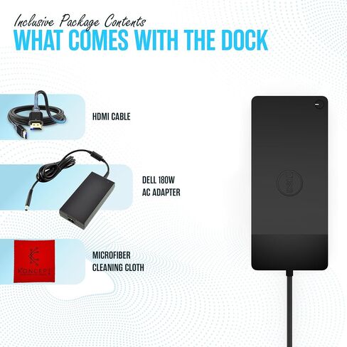 Dell WD19S Docking Station Dual Monitor - 180W USB-C Dock, HDMI DisplayPort | Features mini-DisplayPort, 2x USB-C & 3x USB-A 3.0 for full expansion in Saudi Arabia