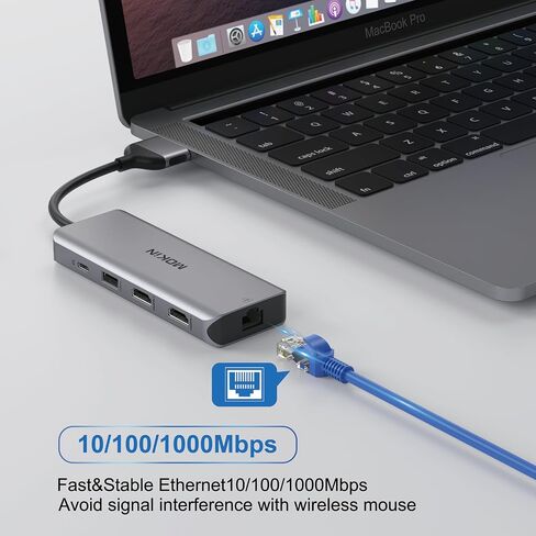 MOKiN MacBook Pro Docking Station Dual Monitor MacBook Pro/Air HDMI Adapter | 9 in 1 USB C Adapters for MacBook Pro Air Mac HDMI Dock Dongle Dual USBC to Dual HDMI,Ethernet,3USB,SD/microSD,100W PD in Saudi Arabia