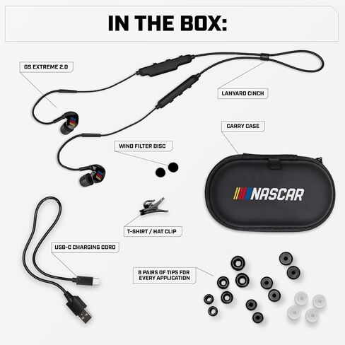 AXIL GS Extreme NASCAR 2.0 Shooting Ear Buds, 25-Hour Hearing Protection | Hearing Enhancement & Noise Isolation Bluetooth Earbuds With Dynamic Speakers, NASCAR Edition in Saudi Arabia