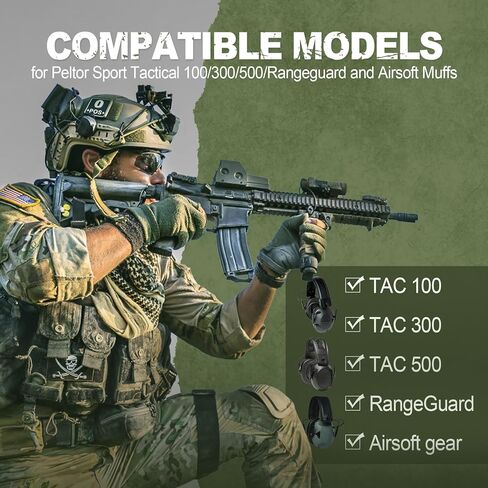 PROHEAR BR03 ARC Adapter for Peltor Shooting Earmuffs, Tactical Helmet Rail Adapter for Airsoft Hunting Hearing Protection, Black in Saudi Arabia