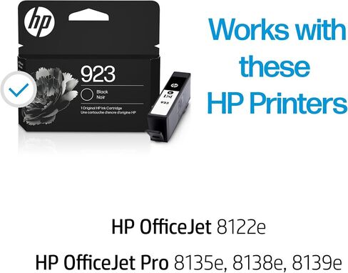 خرطوشة الحبر الأسود HP 923 | يعمل مع سلسلة OfficeJet 8120 وPro 8130 | 4K0T3LN in Kuwait