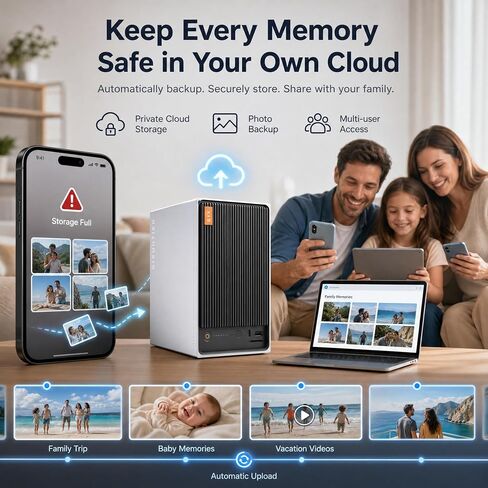 NIMO AI NAS, Agentic Computer Mini PC and AI Server, Intel Core Ultra 5 320 (up to 4.6 GHz, beat AI 5 340) up to 132TB ZFS Hybrid Storage, for 24hr AI Agent in Saudi Arabia