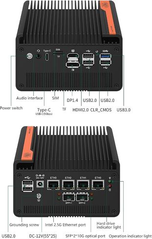 Firewall Appliance 10GbE Mini PC with SFP+, Intel Alder Lake N100 (4C/4T) 4xIntel I226-V 2.5GbE 2*Intel 82599ES 10GbE Firewall LTE Router Support AES-NI (N150, NO RAM NO ROM) in Saudi Arabia