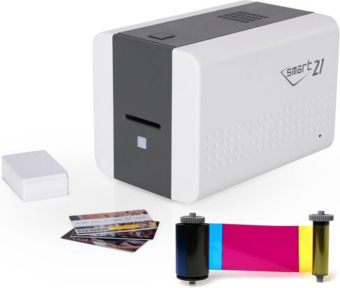 IDP SMART-21S ID Card Printer Bundle - PC Software, USB Camera, YMCKO Ribbon (100 Prints), & 100 PVC Cards for Fast, Pro-Level Single-Sided Card Printing! Now get IDP EasyCapture™ Tool Free Trial! in Saudi Arabia