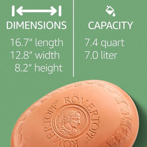 Romertopf Clay Roaster | Non-Stick Dutch Oven | Healthy Pot Cooking | Clay Baker | Versatile Cooking Vessel - 7.3 Quarts (7 Liters) For Up To 8 People in Saudi Arabia