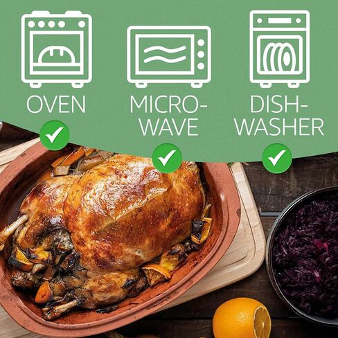 Romertopf Clay Roaster | Non-Stick Dutch Oven | Healthy Pot Cooking | Clay Baker | Versatile Cooking Vessel - 7.3 Quarts (7 Liters) For Up To 8 People in Saudi Arabia