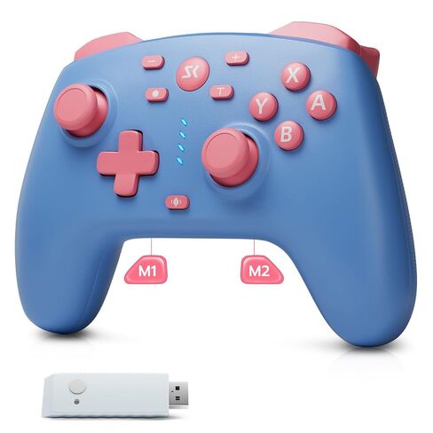 ISHAKO Wireless Gaming Controller – 1000Hz Polling, 1200mAh Battery PC Controller, Back Buttons, Hall effect Joystick, Hall Triggers, 3-Mode Triggers 2.4G&Bluetooth Controller for PC/Steam/iPhone/Android/Switch -Metallic Berry Powder in Saudi Arabia