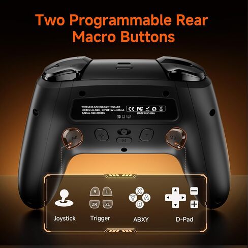 OLCLSS Wireless Switch Controller for Gaming, K-Silver Hall Effect Joystick | 1000 Hz Polling Rate, 2 Remappable Buttons, Turbo , RGB Light, Vibration Motors,Gamepad for Switch, PC, Android, Apple, Black in Saudi Arabia