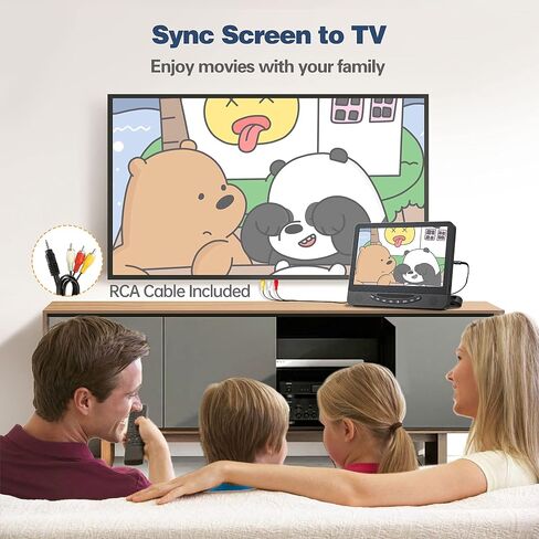 12.5" Dual Car DVD Player for Kids, Headrest Entertainment System | Rechargeable Car DVD Player with 1080P Dual Screens, Support HDMI Input/USB/CD,Triple Power Supply for Long Road Trips in Saudi Arabia