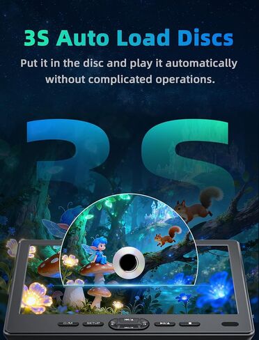10.6" Car DVD Player with Headphones, Auto Load Disc | Portable DVD Player for Car Play Same or Two Different Movies, Support 1080P Sync Screen, Region Free,HDMI, USB, AV in/Out in Saudi Arabia