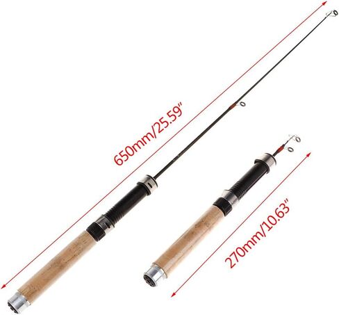 Telescopic Glass Fiber Rods Pocket Tackle Rods for Men Compact Ice Fishing Featherlight Rock Angling Gear Textured Grip Winter Fishing Tool Fiberglass Casting Unit in Saudi Arabia