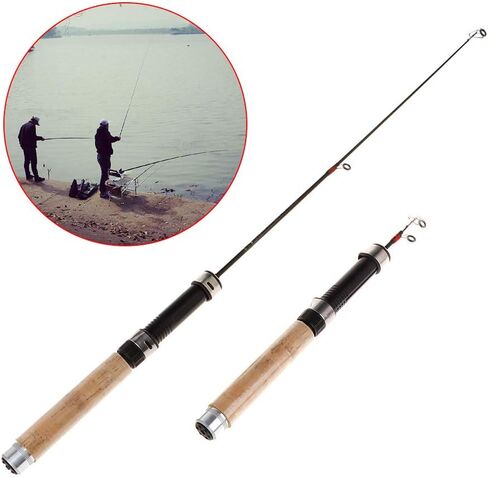 Telescopic Glass Fiber Rods Pocket Tackle Rods for Men Compact Ice Fishing Featherlight Rock Angling Gear Textured Grip Winter Fishing Tool Fiberglass Casting Unit in Saudi Arabia