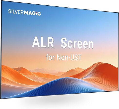 ALR Projector Screen for Standard Throw (Non-UST) with Fixed Frame by SilverMagic - Indoor Wall-Mounted Gray Screen for Home Theater/Living Room/Patio/Office/Classroom - 100 inch 16:9 in Saudi Arabia
