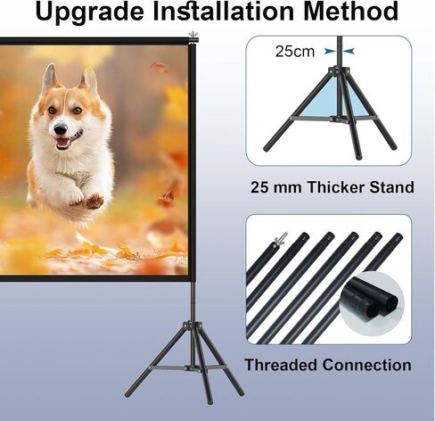 Wootfairy 120inch Projector Screen with Stand Portable Indoor Outdoor Use | Foldable Anti-Crease 16:9 4K HD Front Rear Washable Projection Movie Screen with Carry Bag for Home Theater Backyard Camping in Saudi Arabia