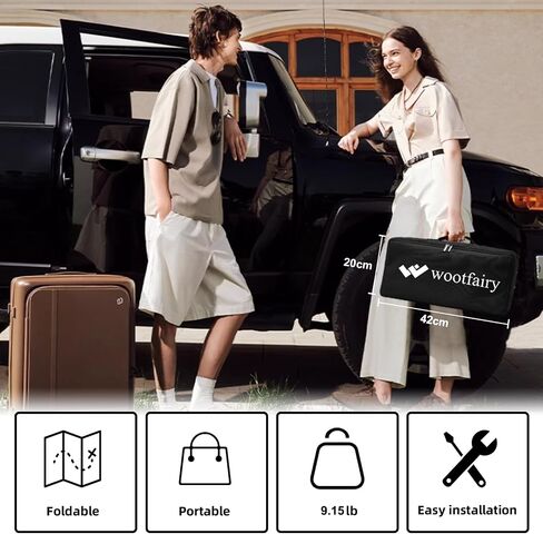 Wootfairy 120inch Projector Screen with Stand Portable Indoor Outdoor Use | Foldable Anti-Crease 16:9 4K HD Front Rear Washable Projection Movie Screen with Carry Bag for Home Theater Backyard Camping in Saudi Arabia