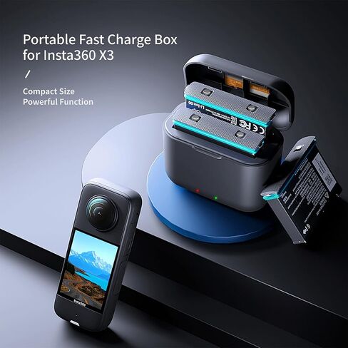 2 Pack 1800mAh 360X3 Battery with Charger Hub for Insta 360 ONE X3 | for Insta 360 x3 Accessories with Misro Card Slots (Battery Charger Hub with 2 Batteries) in Saudi Arabia