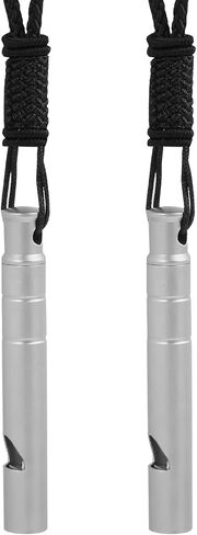 Titanium Emergency Whistle, 120DB Survival Safety Whistles with Black Lanyard, Outdoor Small Lifesaving Loud Whistle for Coaches Sports Boating Dog Training Hiking Camping in Saudi Arabia