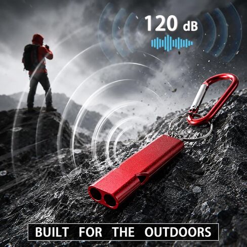 2" D-Ring Carabiner Clip with Whistle Multi-Color 6 Pack | High-Decibel Whistles, Small Carabiner Hooks, Backpack Accessories, EDC Tools, Camping, Hiking, Outdoor Activity Tools in Saudi Arabia