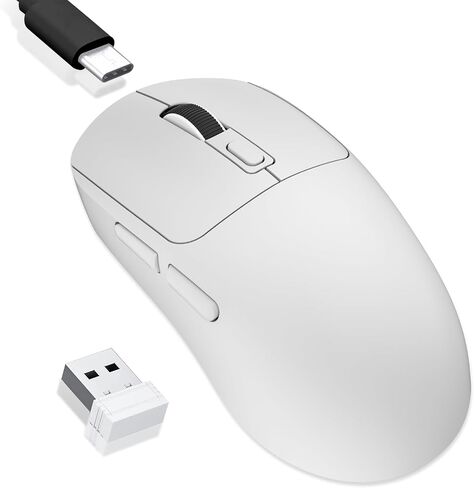 MELOGAGA Wireless Gaming Mouse, 3-Mode Bluetooth/2.4G/USB-C, 8 DPI -White | 800-6400 DPI, 1000hz Polling, Ultra-Light 71g Design with 120-Hour Rechargeable Battery for PC, Mac, PS5 & Tablets in Kuwait