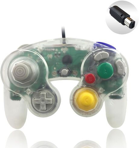 Reiso 1 Pack NGC Controller Classic Wired Controller for Wii Gamecube (Clear White) in Saudi Arabia