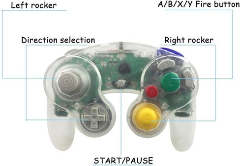 Reiso 1 Pack NGC Controller Classic Wired Controller for Wii Gamecube (Clear White) in Saudi Arabia