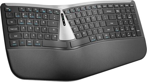 Nulea Ergonomic Split Wireless Keyboard with Cushioned Wrist Rest | Bluetooth and 2.4G Connection with USB-C Charging, Multi Device Support for Laptop, PC, Mac and Windows in Saudi Arabia