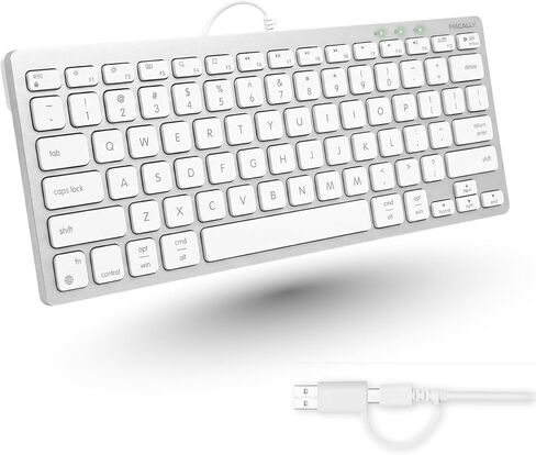 Macally USB C Wired Keyboard for Mac (USB C + USB A) – Compatible Keyboard for MacBook Pro/Air, iMac & MacMini – Compact Mac Keyboard in Saudi Arabia