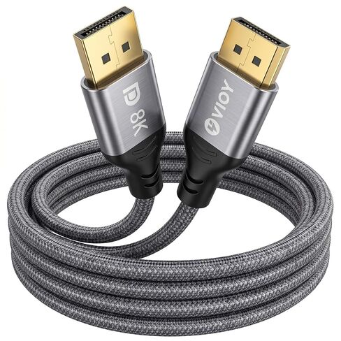 كابل VIOY DisplayPort 2.1 بطول 3.3 قدم، يدعم 16K@60HZ 80 جيجابت في الثانية DP إلى سلك DP | عرض النطاق الترددي DP2.1 بسرعة 80 جيجابت في الثانية، DSC1.2a Dynamic HDR HDCP2.2، G-Sync FreeSync، حماية ثلاثية، دعم سلسلة تعاقبية للشاشات المتعددة in Kuwait