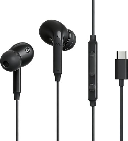 MAS CARNEY Wired Earbuds for School, Kids & iPhone, Passive Noise Isolation | 1 Pack In-Ear Headphones Wired Ear buds with Mic & Volume for Laptop, Computer, Airplane Travel and iPod, S/M/L Silicone Tips in Kuwait
