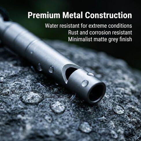 Titanium Emergency Whistle, 120dB Loud Pealess Signal Whistle with Lanyard and Keyring, Survival Safety Whistles for Hiking Camping Coaching Dog Training Outdoor Rescue Gear (2 Pack) in Saudi Arabia