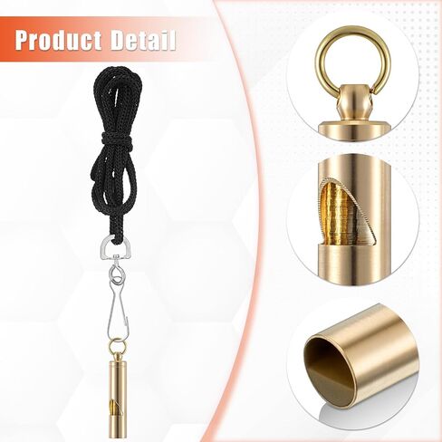 50 Pcs Brass Emergency Whistles with Lanyard, Pealess Safety Whistle Survival Loud Blast for Outdoor Sports, Referee, Lifesaving Training, Boating, Camping, Hiking, Hunting, Adults in Saudi Arabia